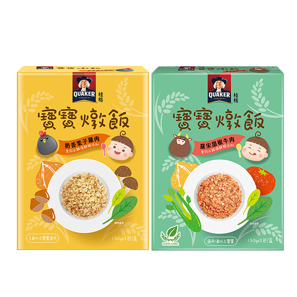 桂格寶寶燉飯 2盒栗香羅燉組150gX3包X2盒 雞肉+牛肉