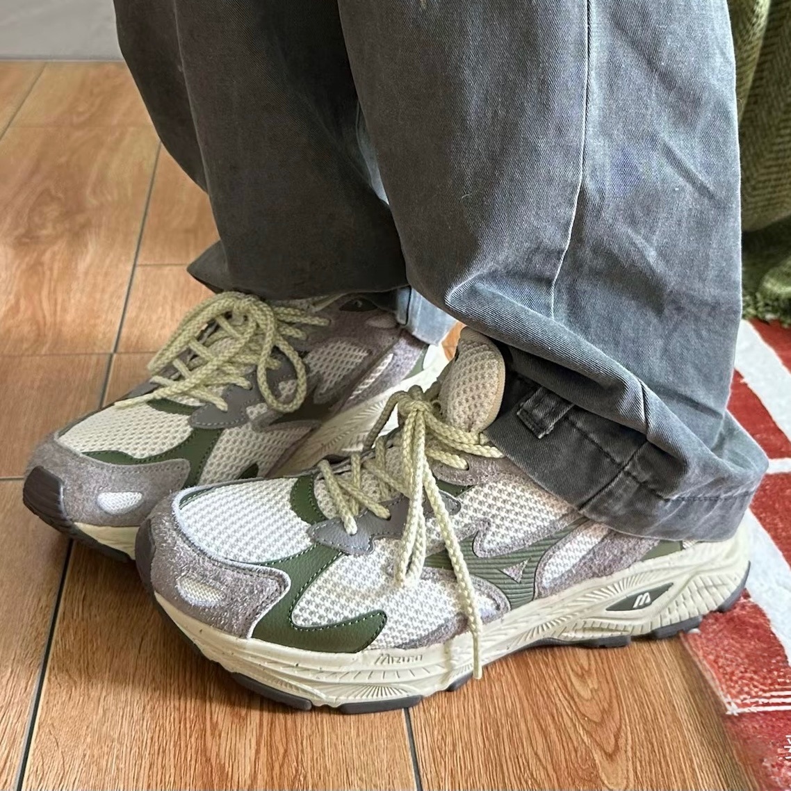MIZUNO RACER S 美津濃 仿舊 春芽綠 米灰綠 帆布 休閒鞋 D1GH223520