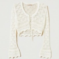 1TS0402-095 TWINSET Coprospalle in Maglia Traforato White #241TN3053 (C-EU-E)