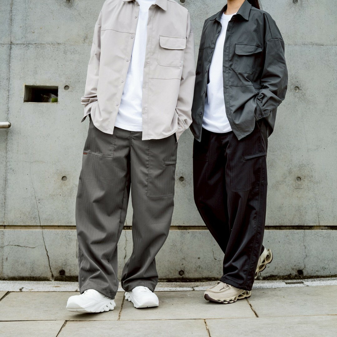 SB2502 虛線不規則口袋寬鬆長褲