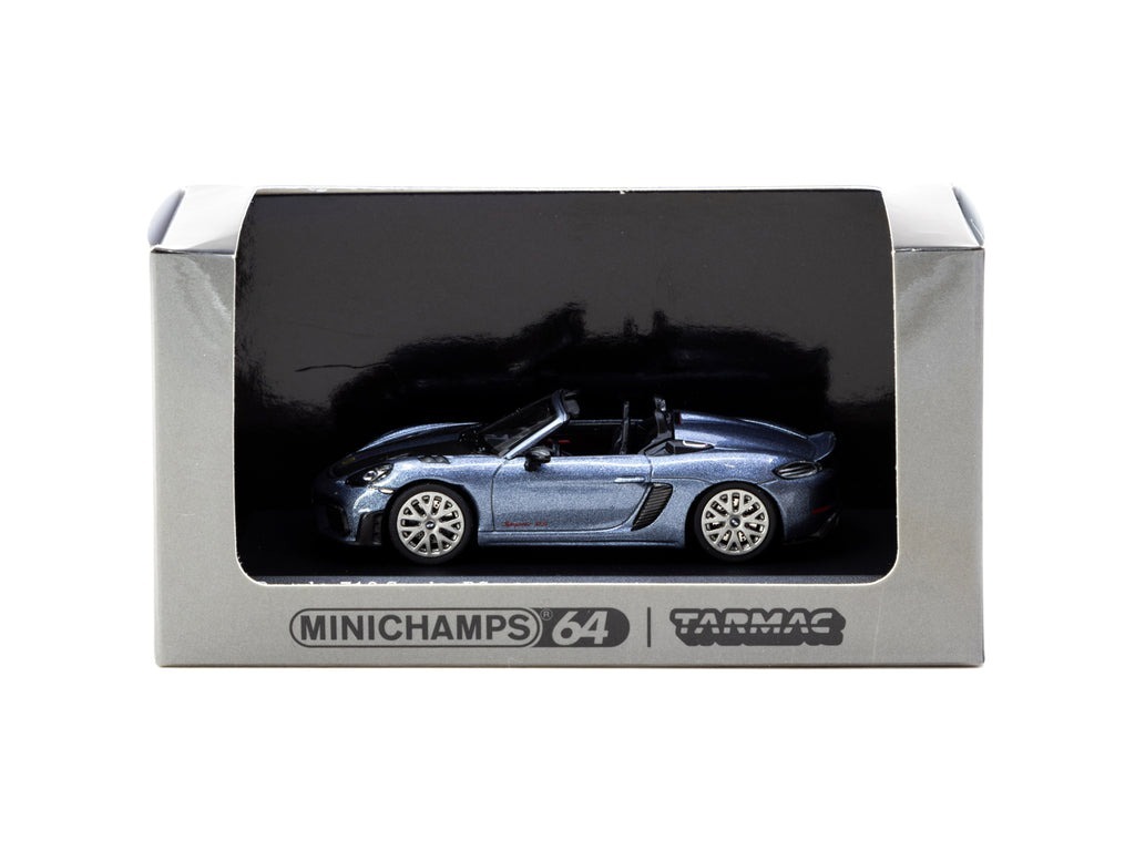 Tarmac Works COLLAB64 - MINICHAMPS x Tarmac Works 1/64 Porsche 718 Spyder RS Vanadium Grey Metallic