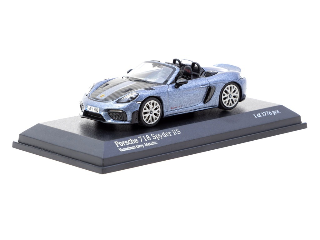 Tarmac Works COLLAB64 - MINICHAMPS x Tarmac Works 1/64 Porsche 718 Spyder RS Vanadium Grey Metallic