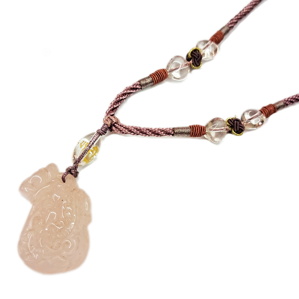 貔貅錢袋{粉晶}中國結項鍊【十方】137773