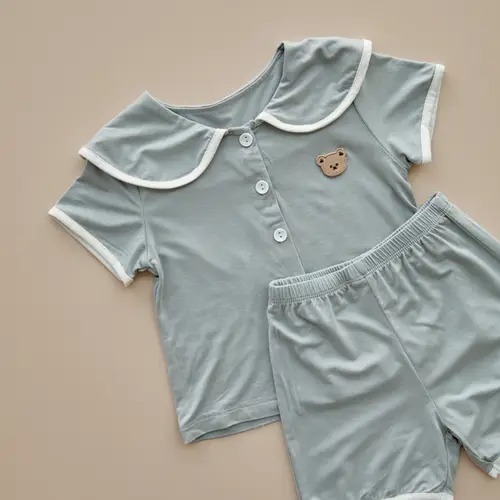 25S/S SUPER莫代爾系列-果凍人物娃娃領上下套裝