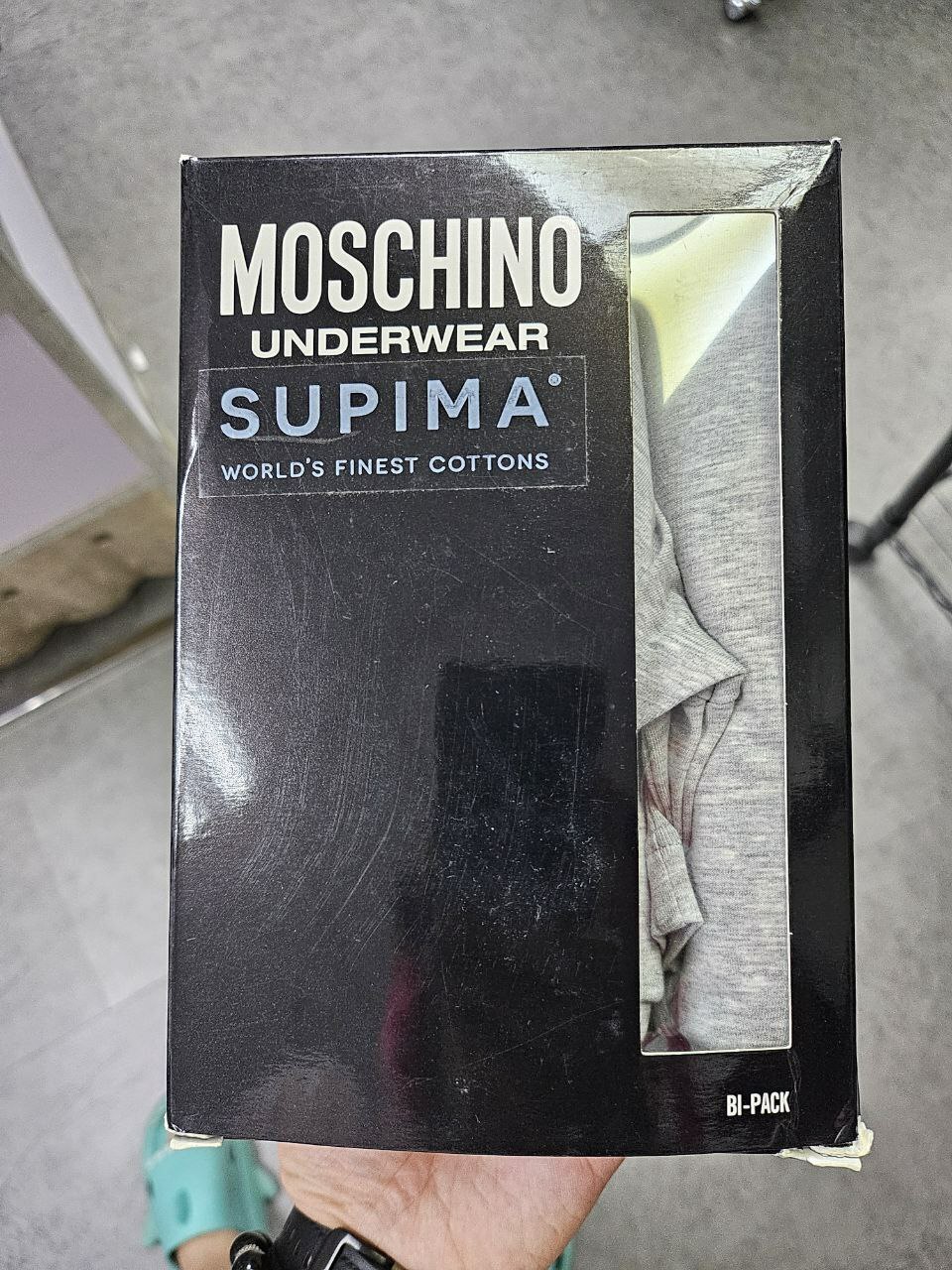[S] MOSCHINO GREY UNDERWEAR SUPIMA WORLDS FINEST COTTONS, V1A078643010489 (SM896)