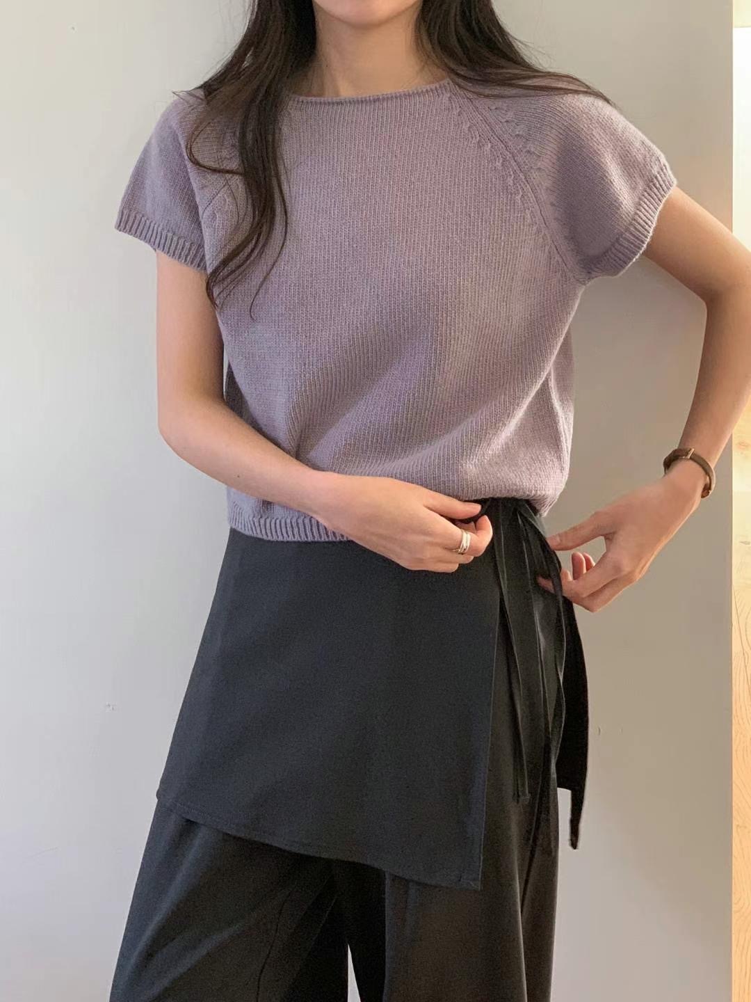 Short Sleeve wool comfort knit