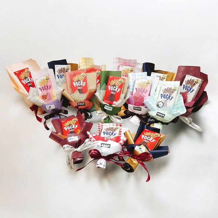 多束單盒pocky零食花束,桃園幸福禮物花店