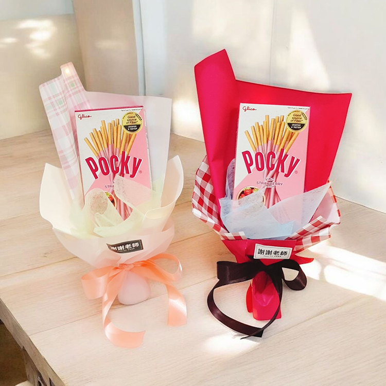 2束單盒pocky零食花束,桃園幸福禮物花店