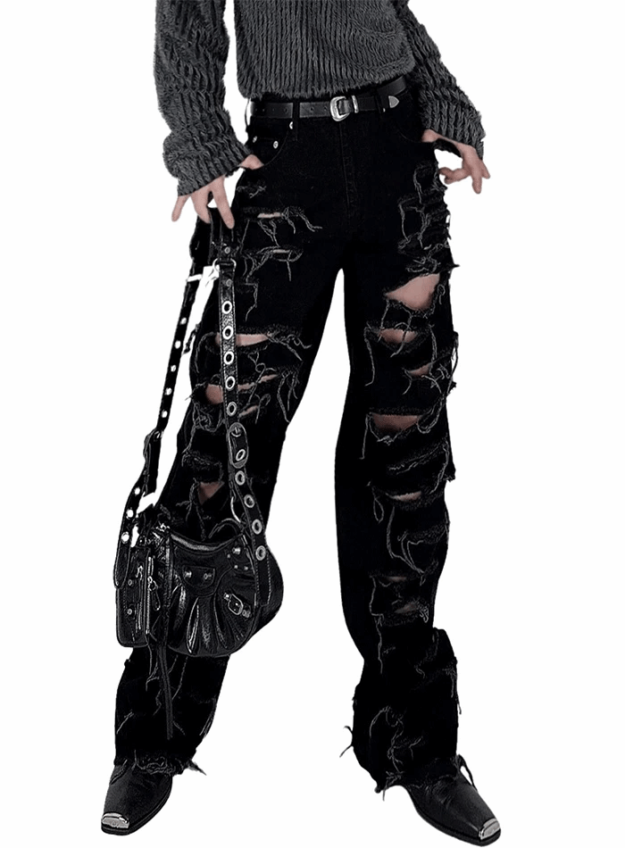 破壞設計牛仔褲