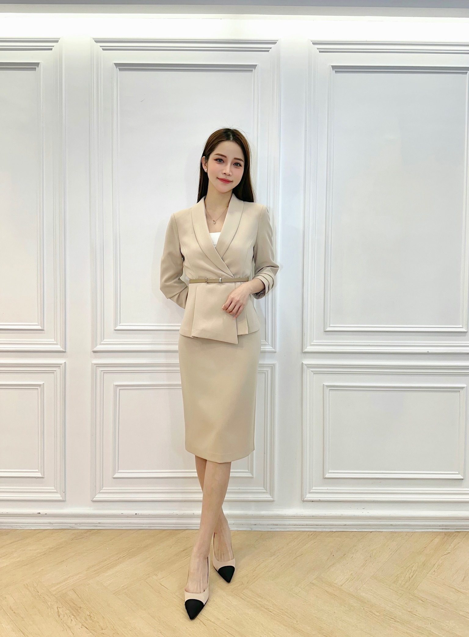 腰間層次腰帶西裝套裝