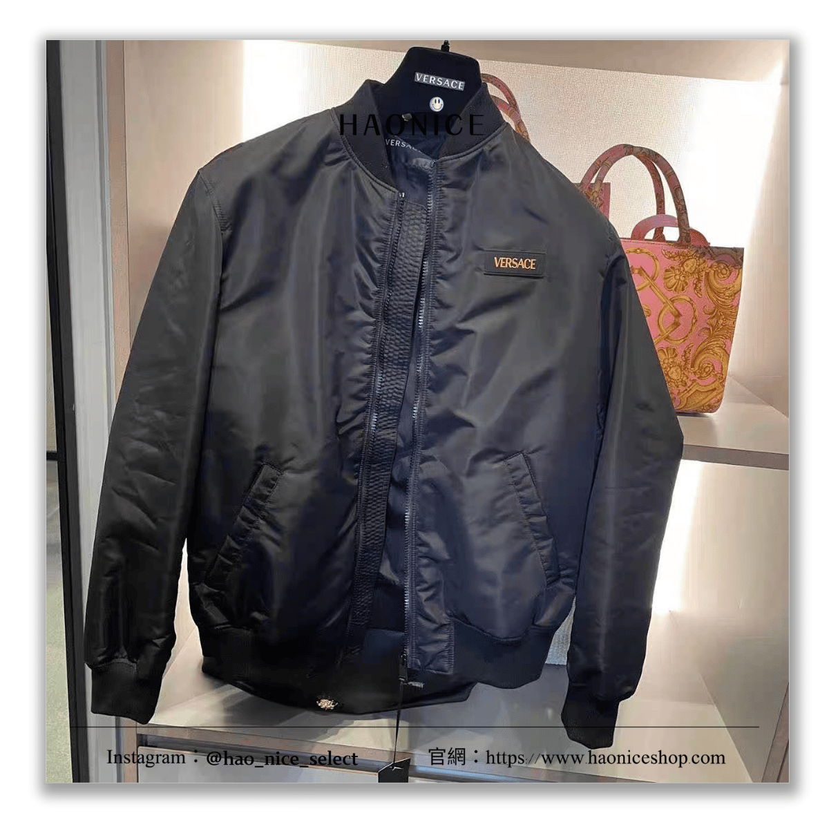 【HAO NICE】100%正品 絕美🔥VERSACE 經典刺繡logo巴洛克風棒球外套 夾克 防風