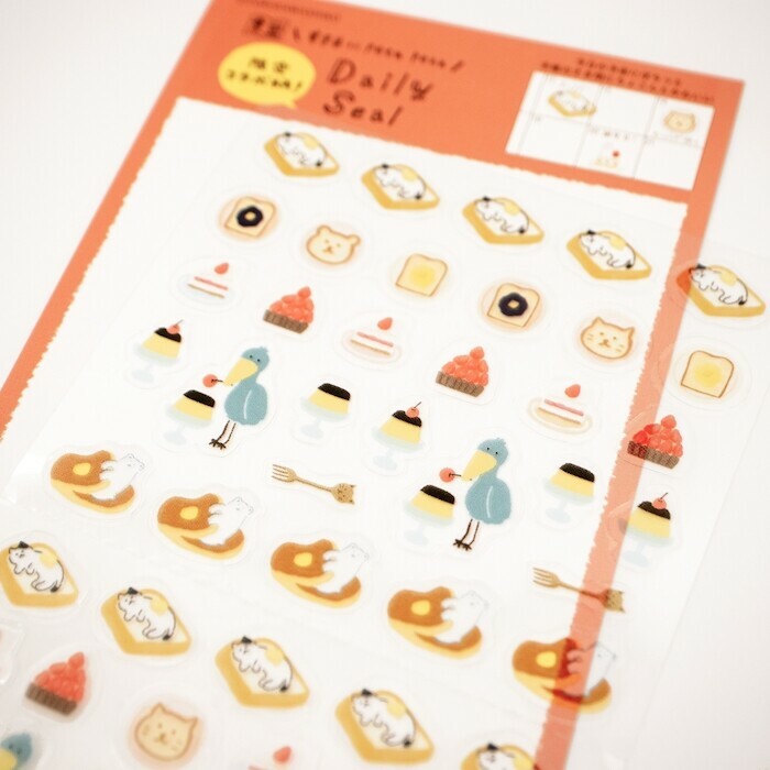 限定_動物甜點 透明迷你貼紙 手帳貼紙｜日本古川紙工