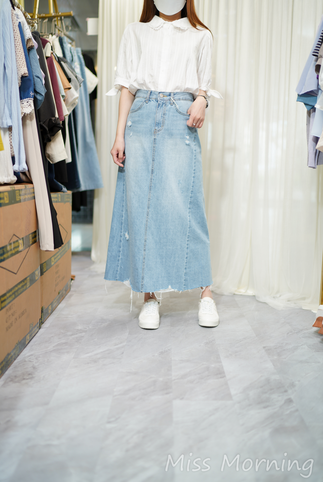 簡約靚布料顯瘦上衣(14505)&洗水靚cut牛仔裙(33919)