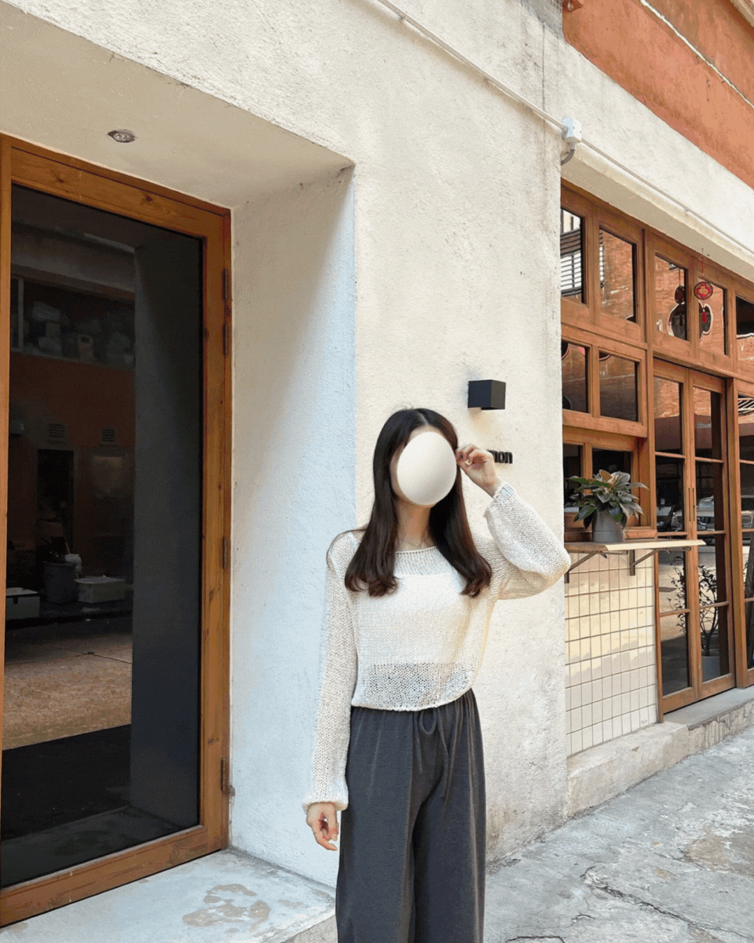 《KR》小性感✨短版慵懶後綁帶罩衫