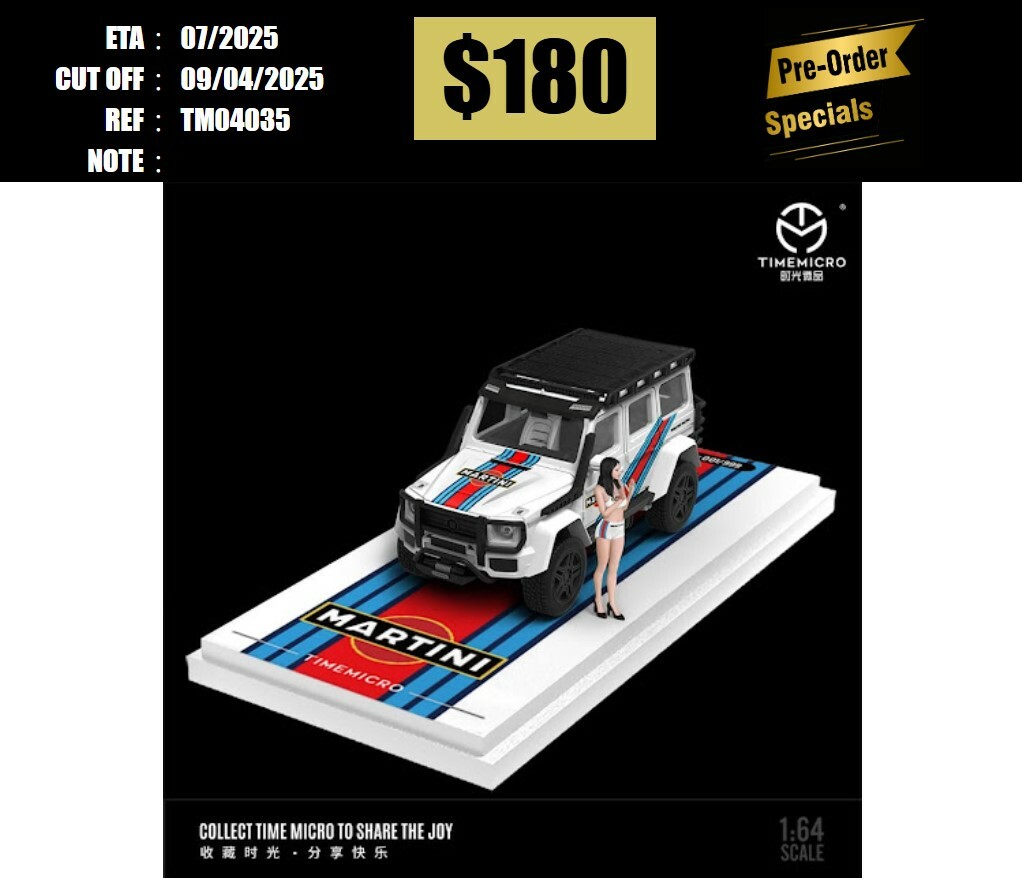 PO-$180 * TIME MICRO * 1:64 BENZ G550 MARTINI W/FIGURE [OD03/04]