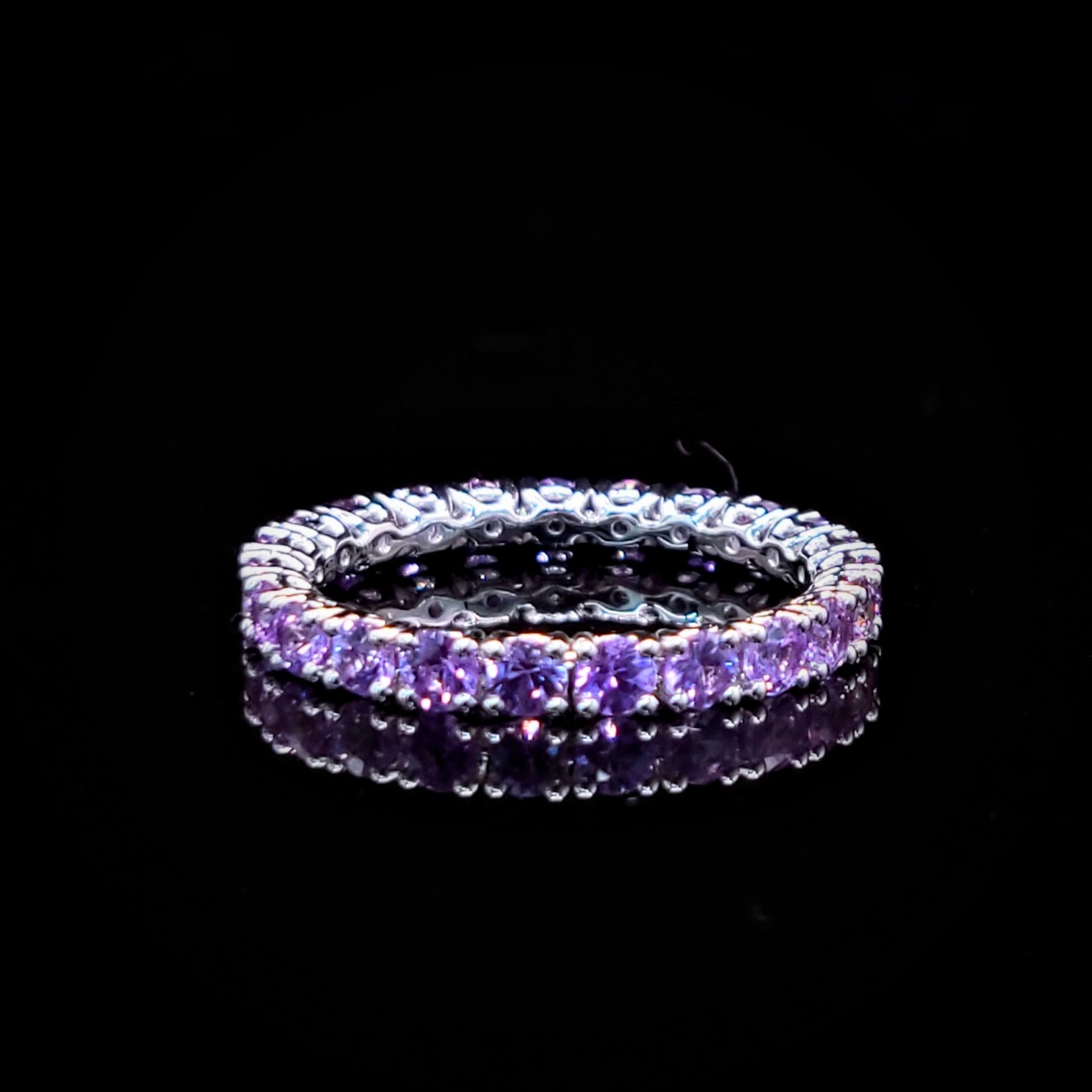 18K White Gold 1.70ct Sapphire Eternity Ring