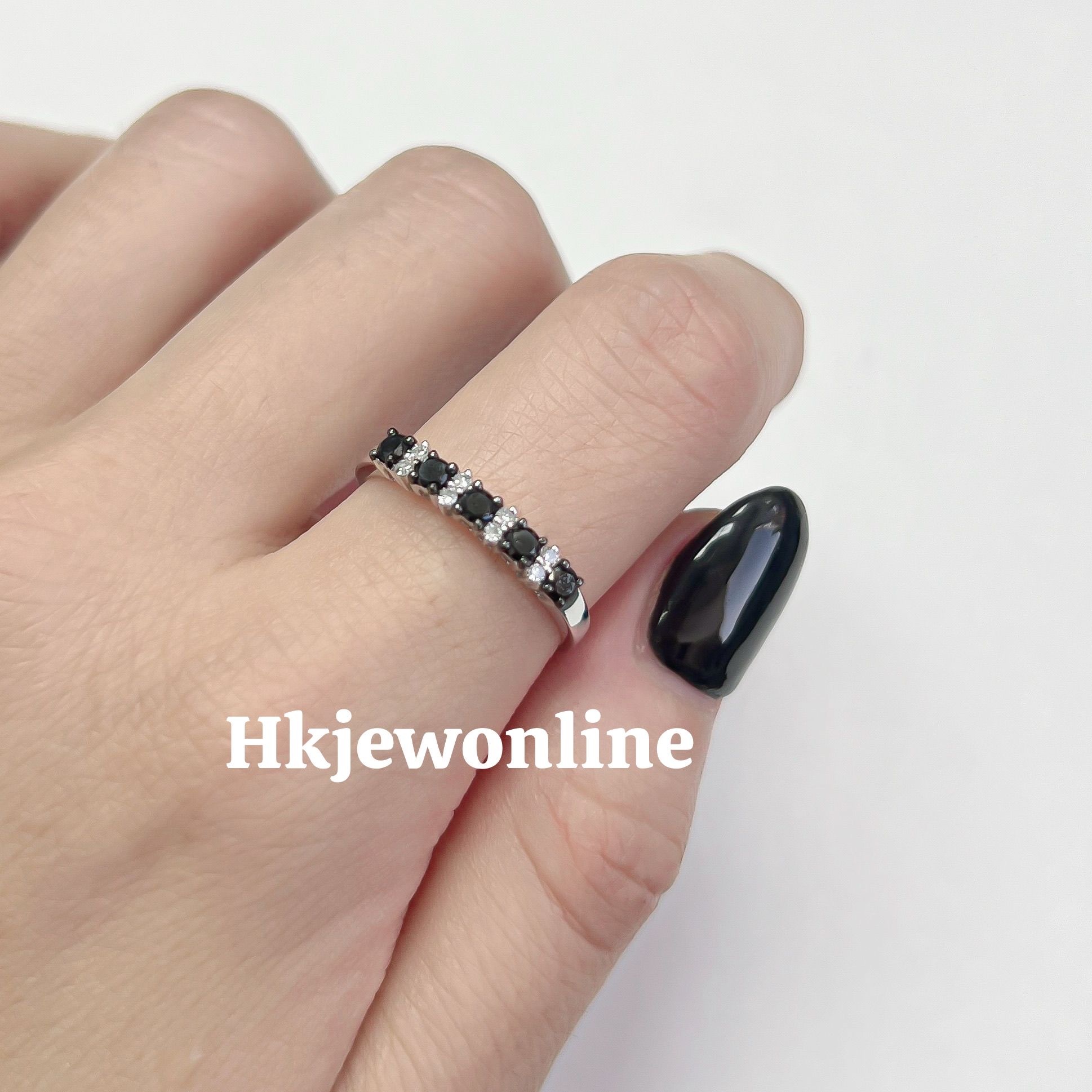 🖤 14K White Gold Black Diamond Ring 🤍