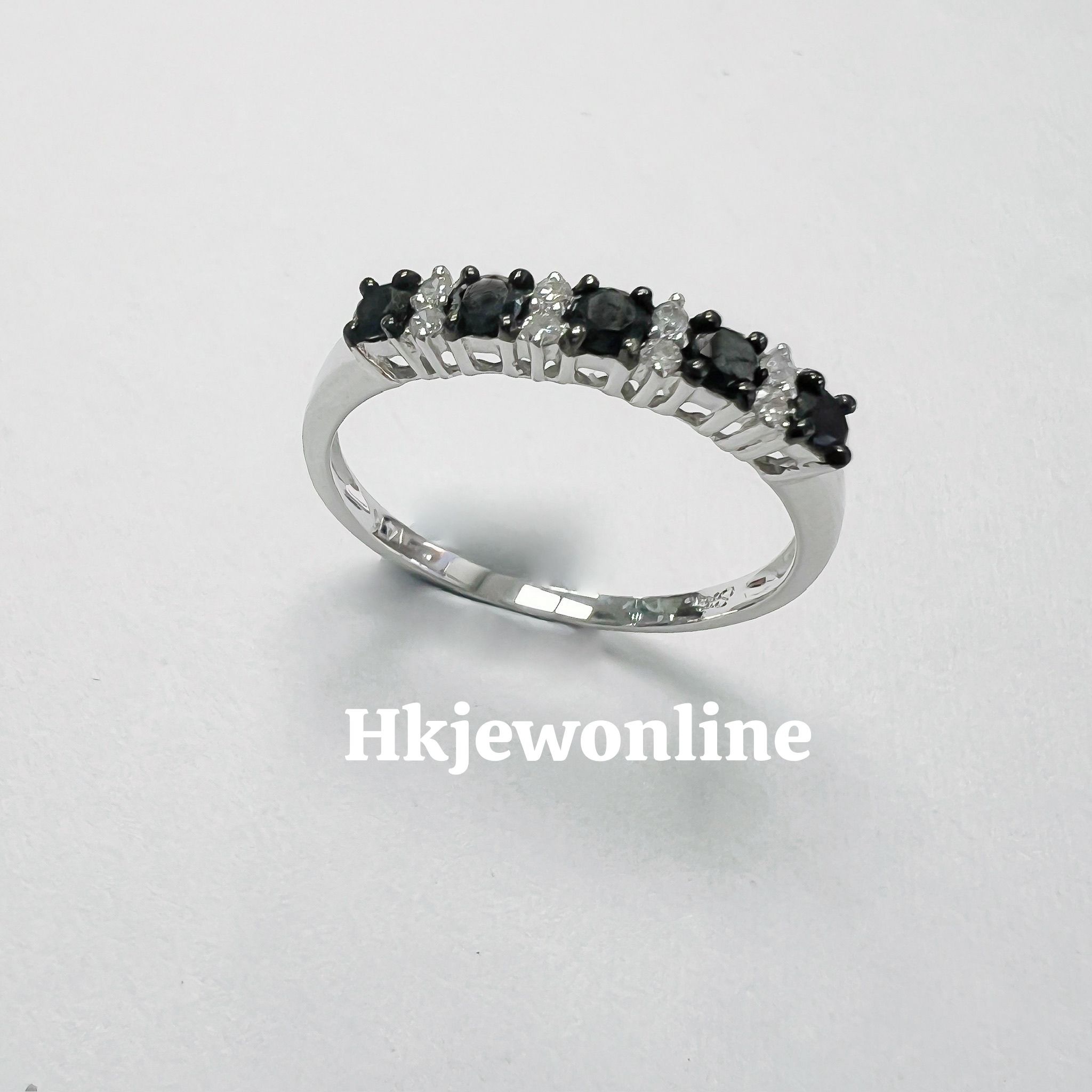🖤 14K White Gold Black Diamond Ring 🤍