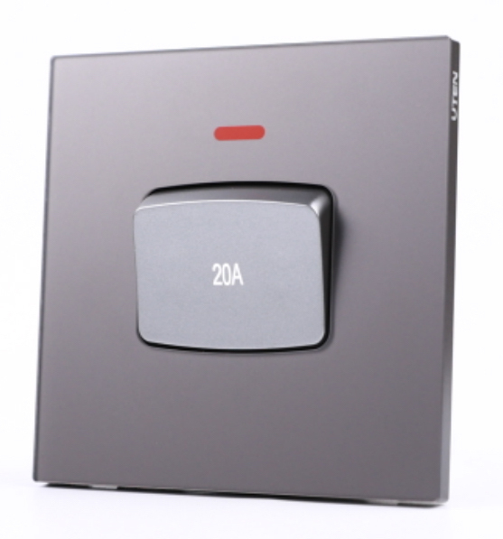 UTEN 6M膚感 20A雙極開關帶LED指示燈