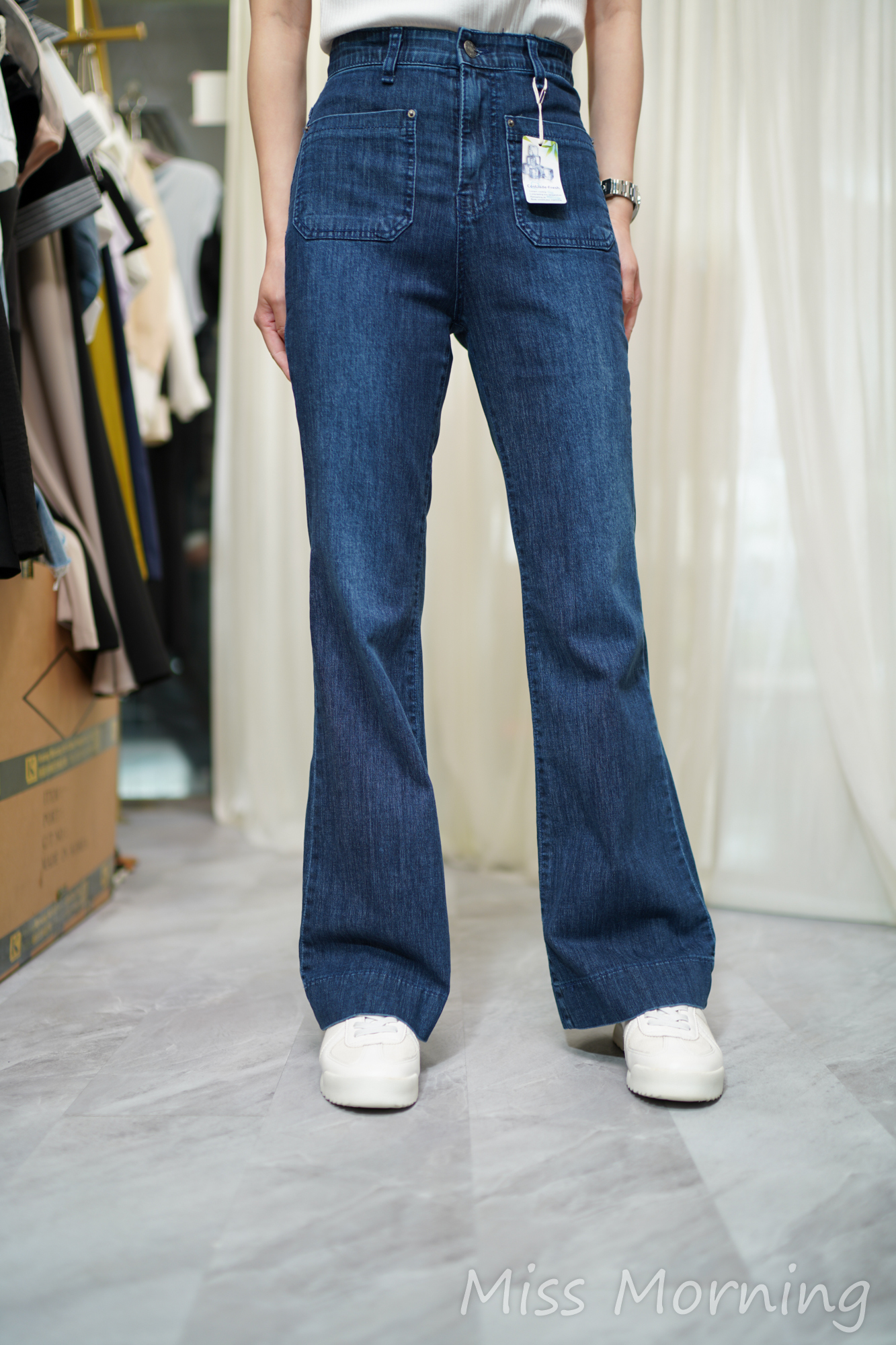 極薄顯瘦冰涼面料喇叭褲(33920)