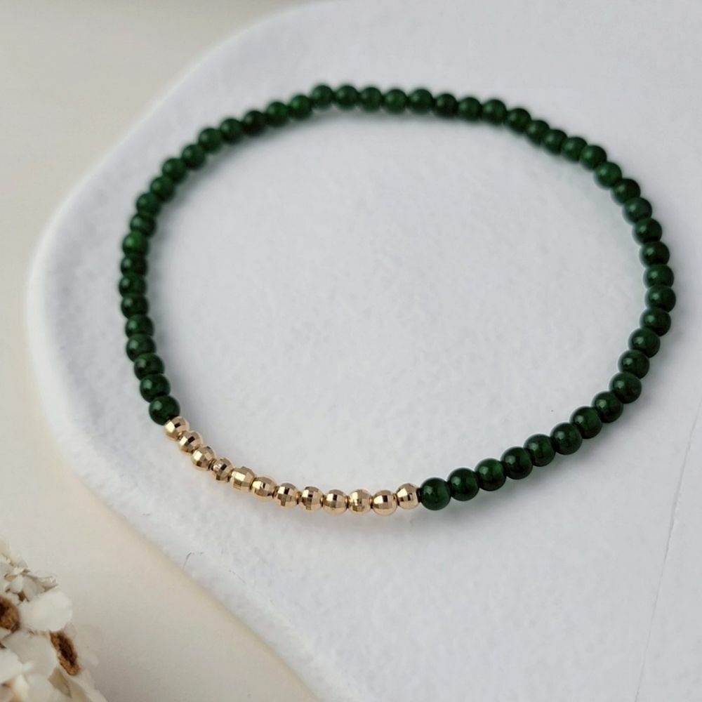 【me.luxe】K18小米翡翠金球手鍊
