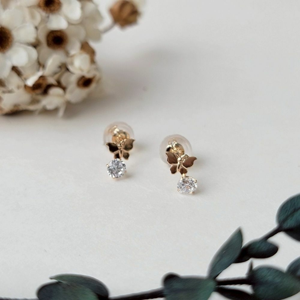 【me.luxe】K10鋯石飛舞耳環