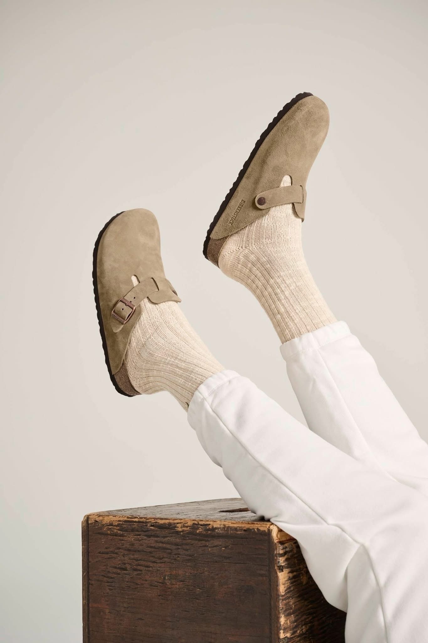 Birkenstock  Boston Suede SFB 勃肯拖鞋 TAUPE