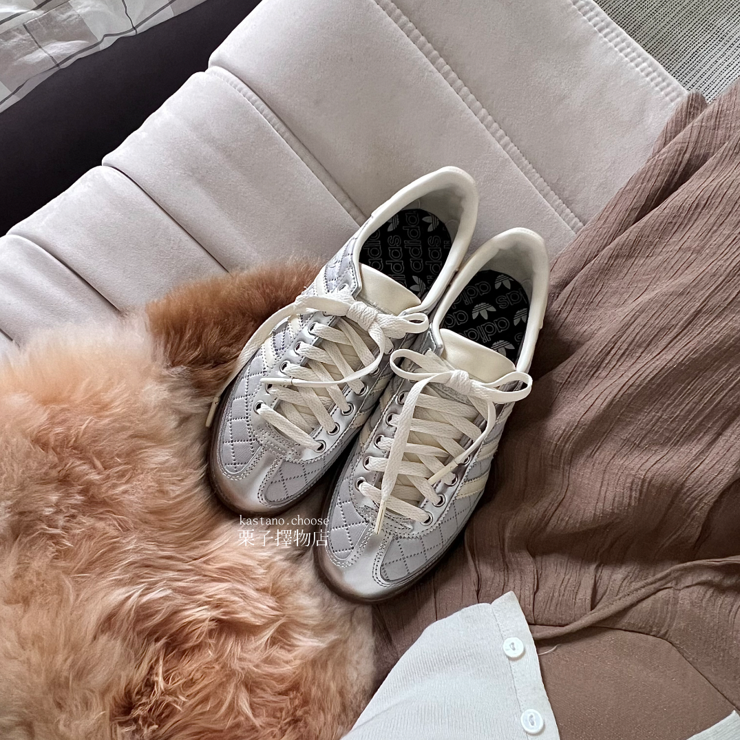 ADIDAS SPEZIAL 銀色菱格紋小香風