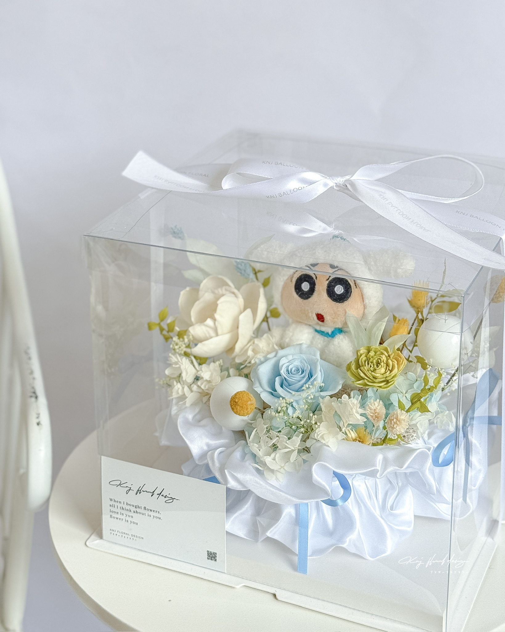 蠟筆小新藍白永生花禮