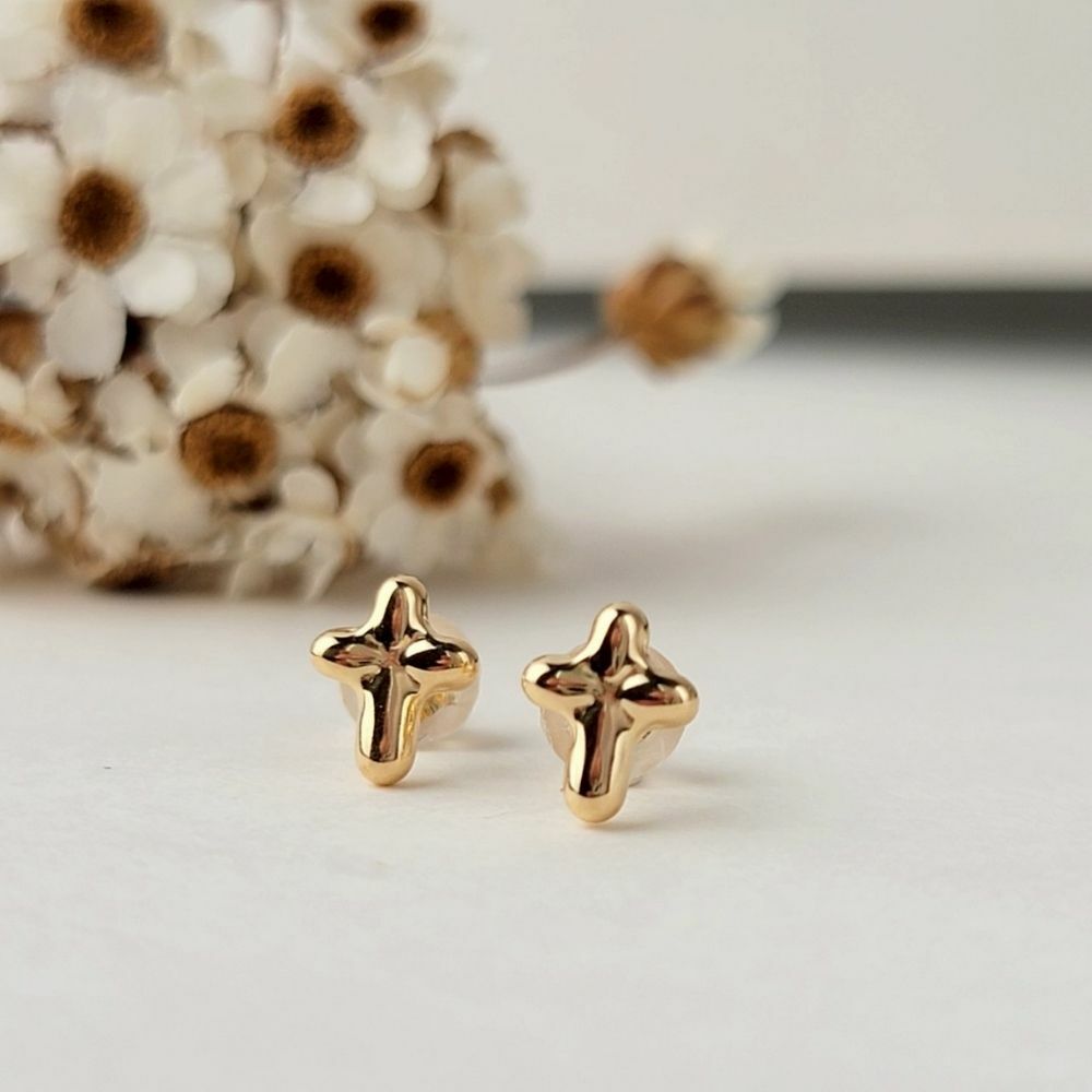 【me.luxe】K18十字架耳環