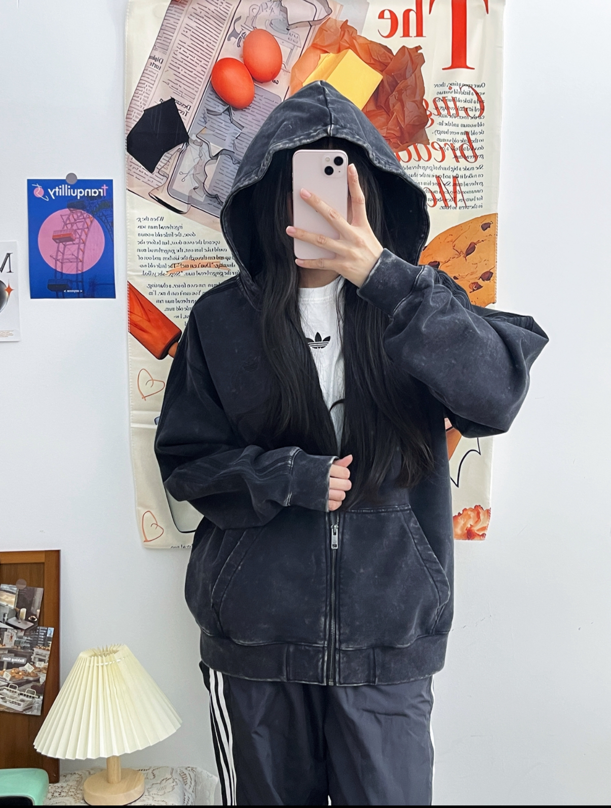 Adidas Originals 水洗厚磅連帽外套 寬鬆 刺繡 三葉草 仿舊 簡約風 2色(任買兩件711免運)/預購