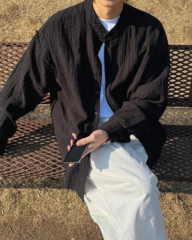 紗布亨利水洗襯衫