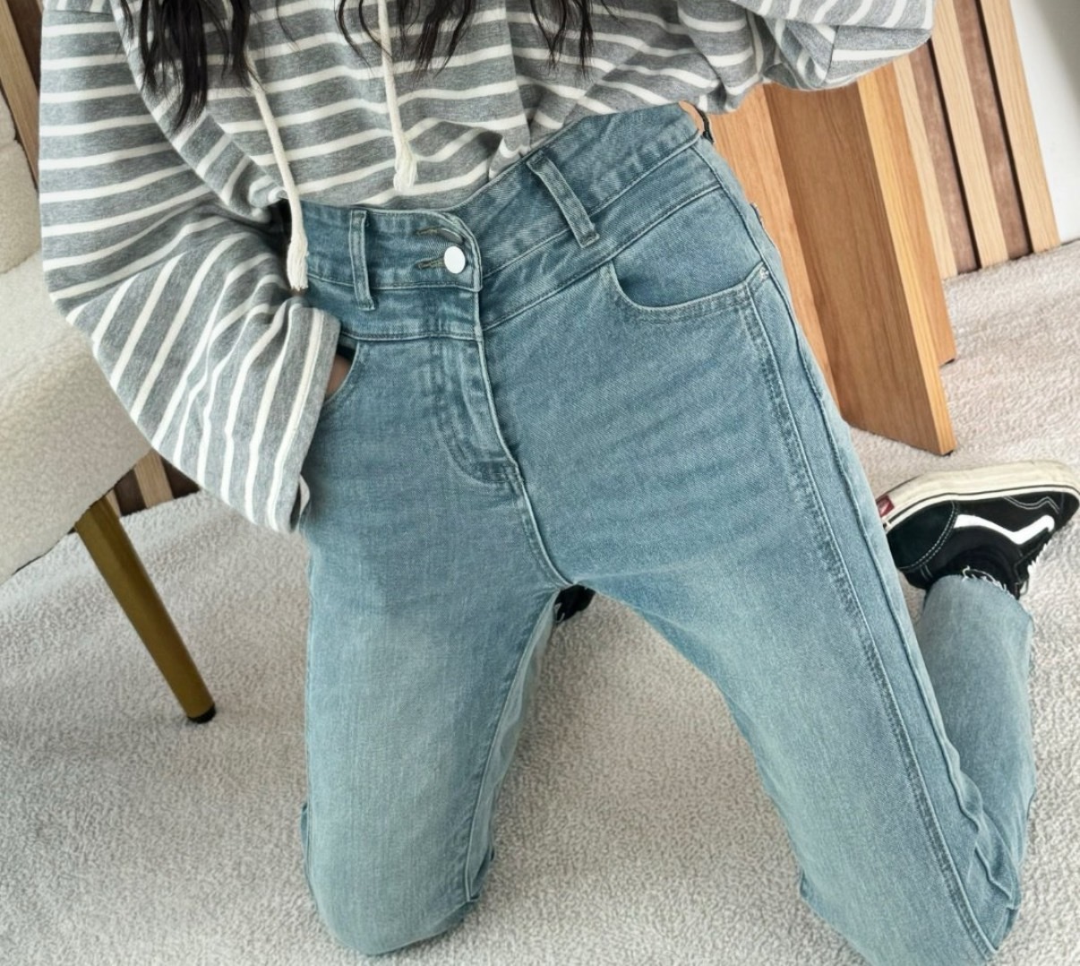 春夏新款/前破損男友褲 售現貨L/XL(#380)