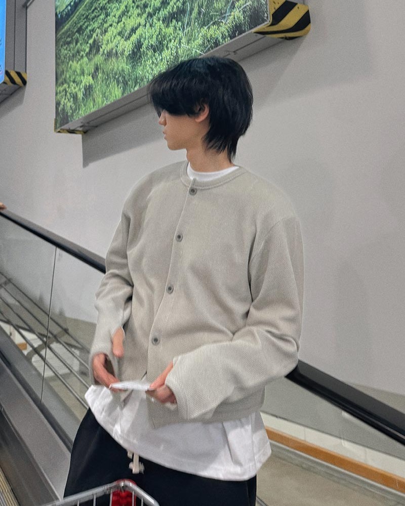 Pigment 華夫格開襟衫