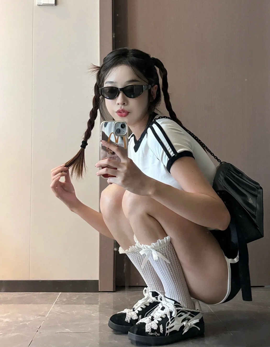 KILLWINNER 珍珠蕾絲 黑色 #德訓鞋