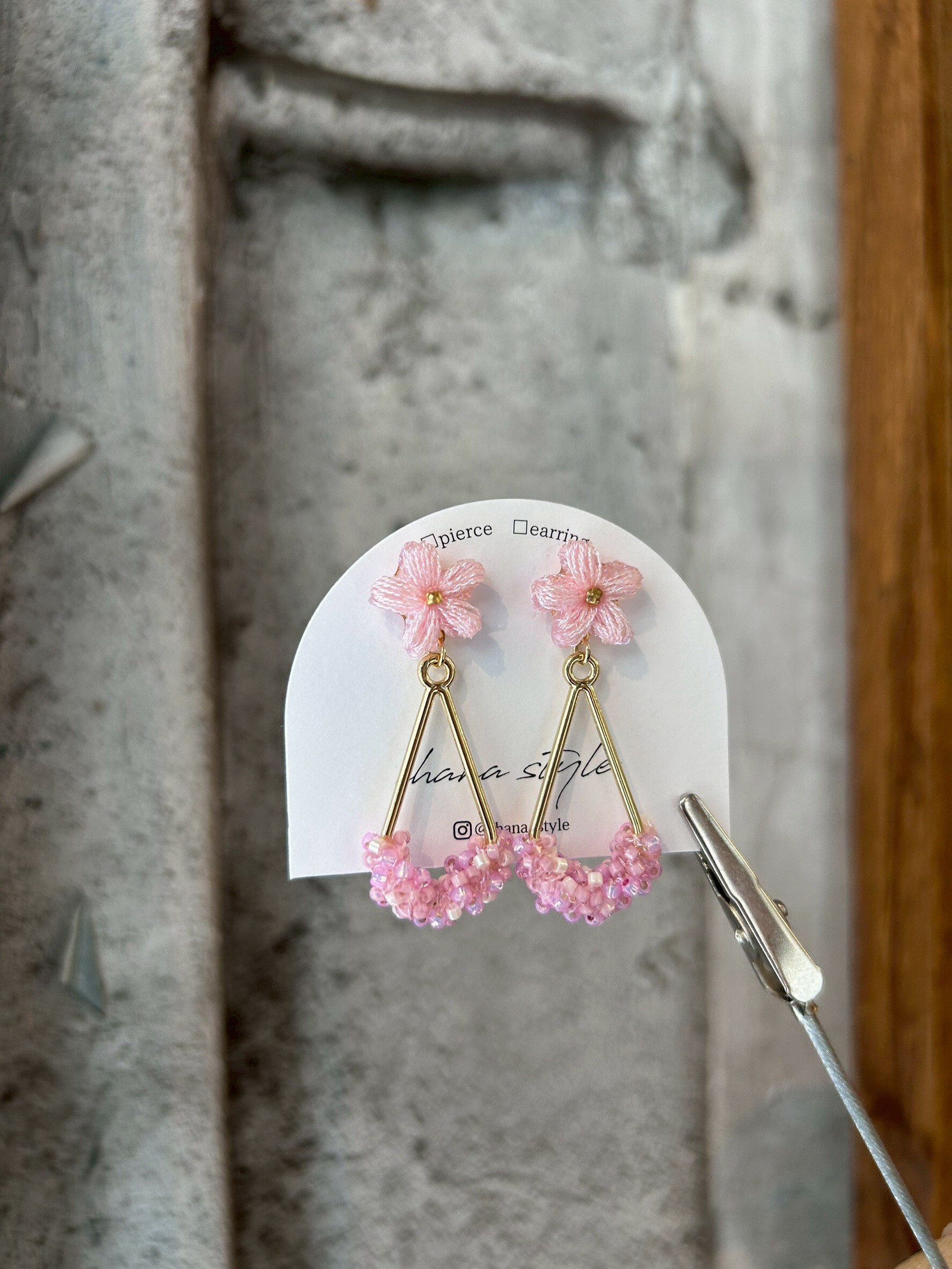 [ihana style] 小花珠珠耳環 | 耳針 | NO.1