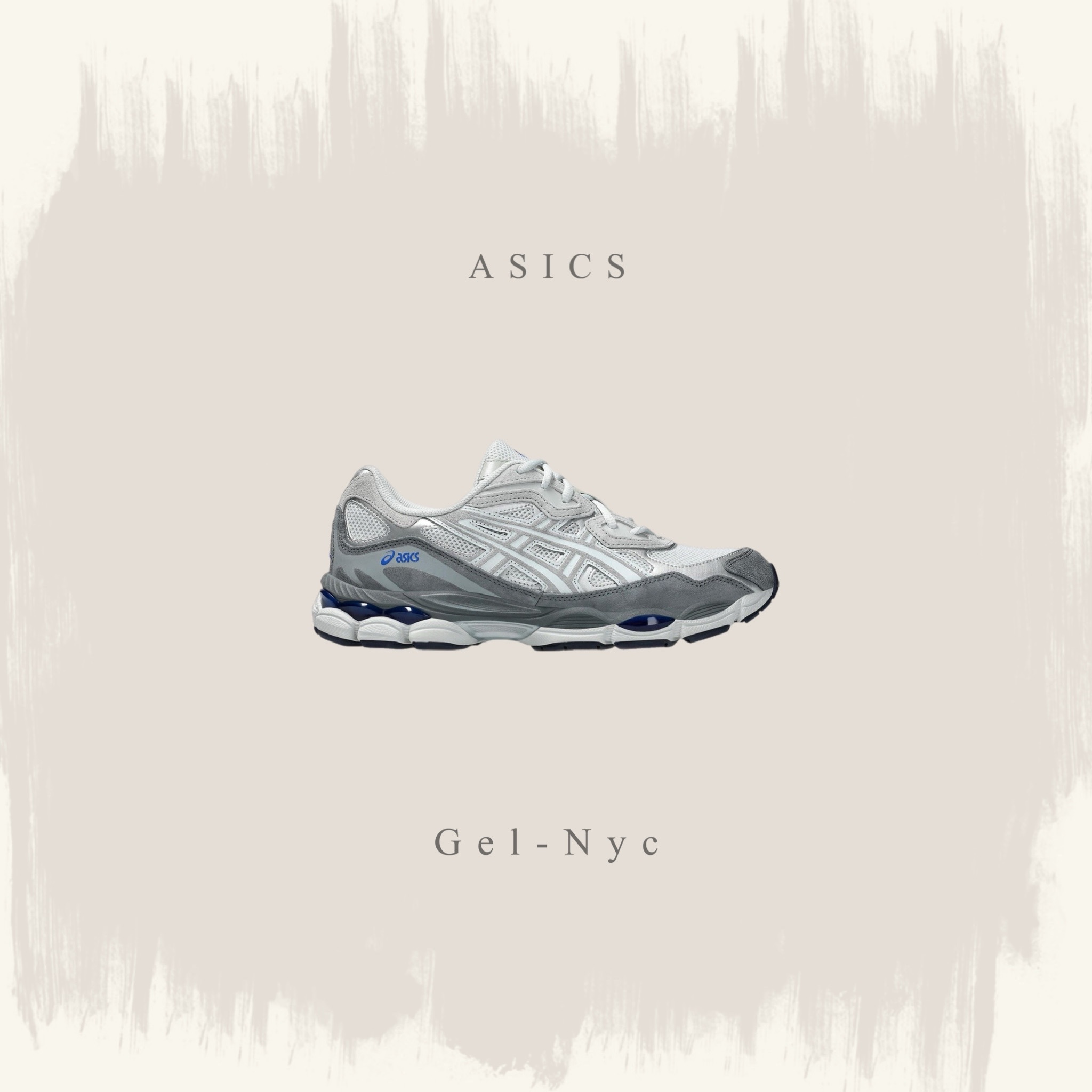 ASICS GEL-NYC 灰色 藍字刺繡 運動 休閒鞋 亞瑟士 1203A383-025