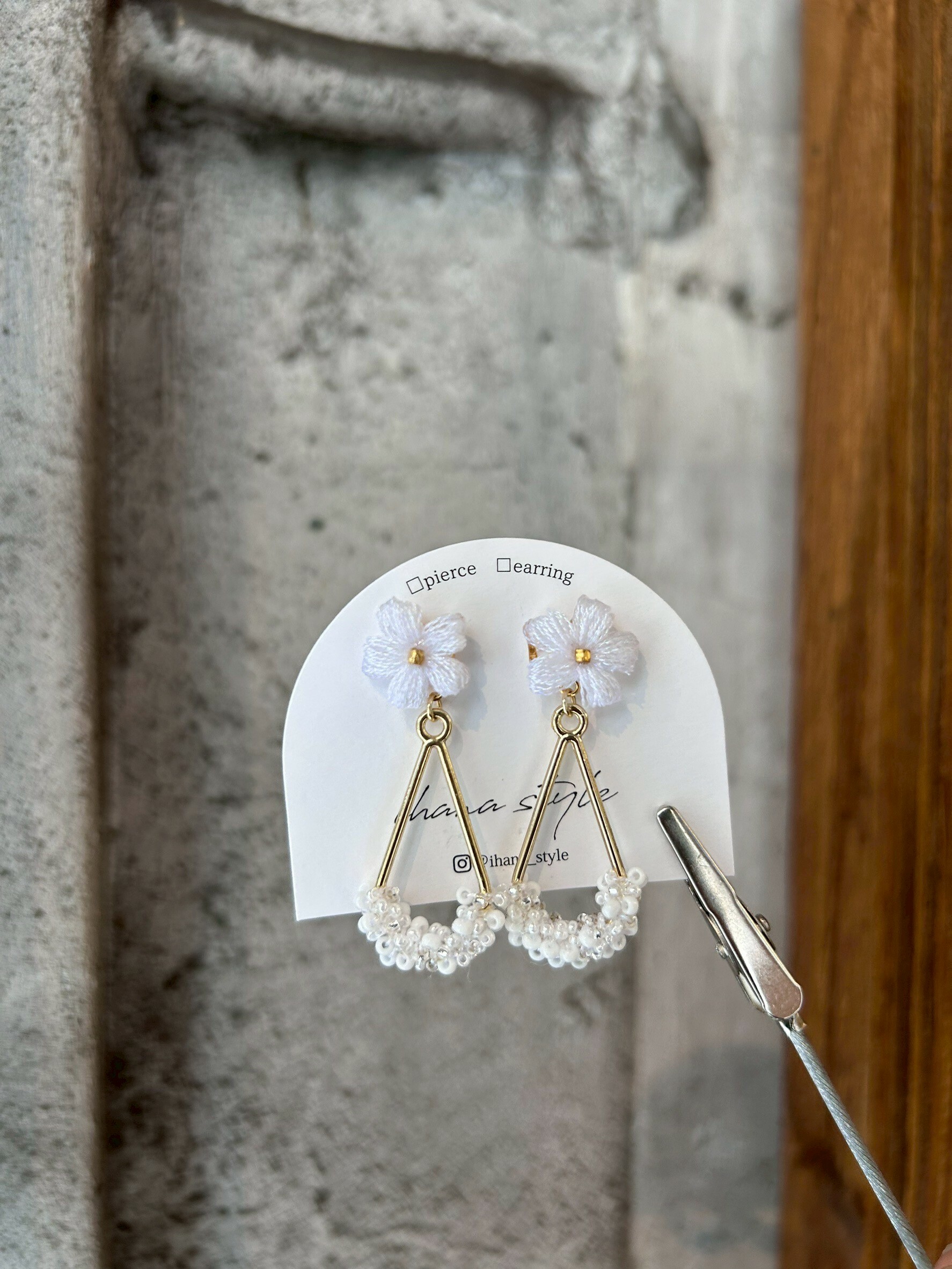 [ihana style] 小花珠珠耳環 | 耳針 | NO.2