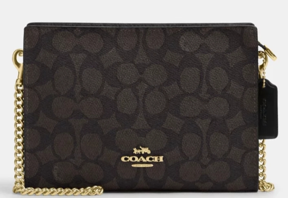 [S] COACH IM/WALNUT,BLACK CW204 SLIM CROSSBODY SIGNATURE CNVS, 196395556199 (SCO1176)