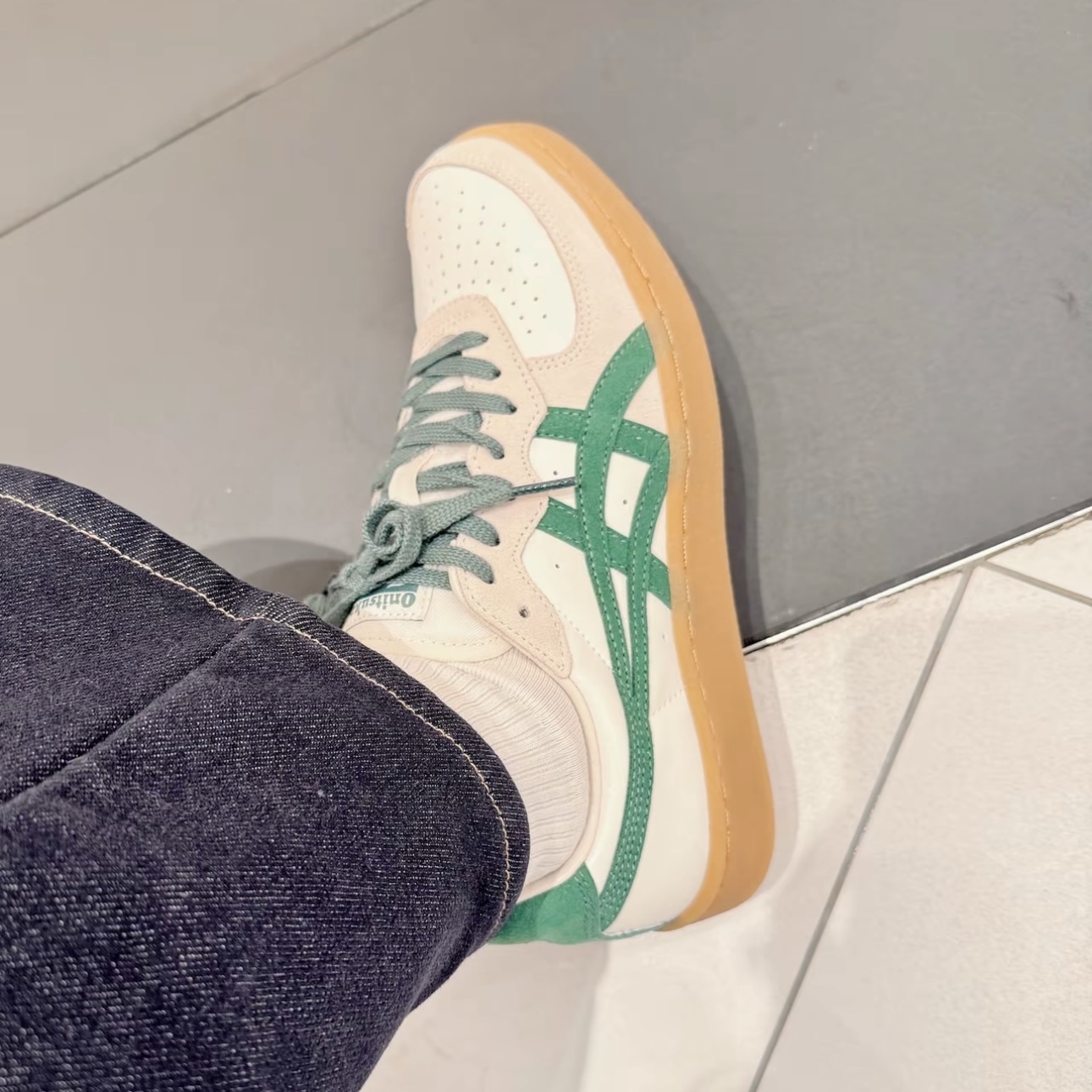ONITSUKA TIGER GSM 抹茶綠白綠減震耐磨男女同款鬼塚虎1183A353-128