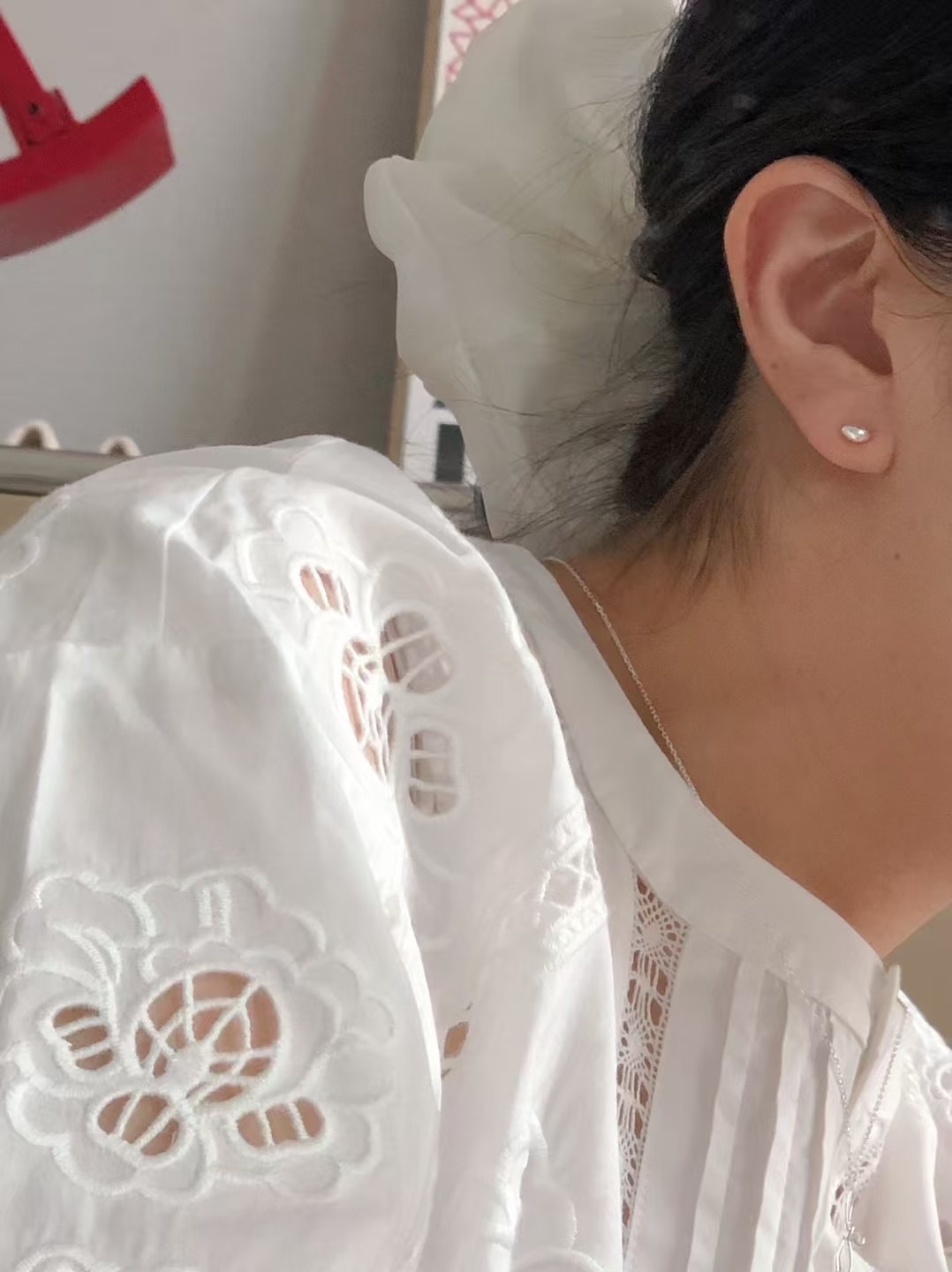 S925 silver mini egg earring