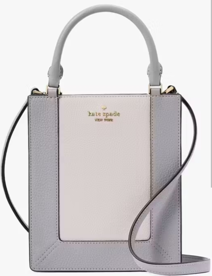 [S] KATE SPADE KI885 LENA MINI TOTE COLORBLOCK PEBBLED,MOUNTAIN G, 196021555596 (SKS1362)