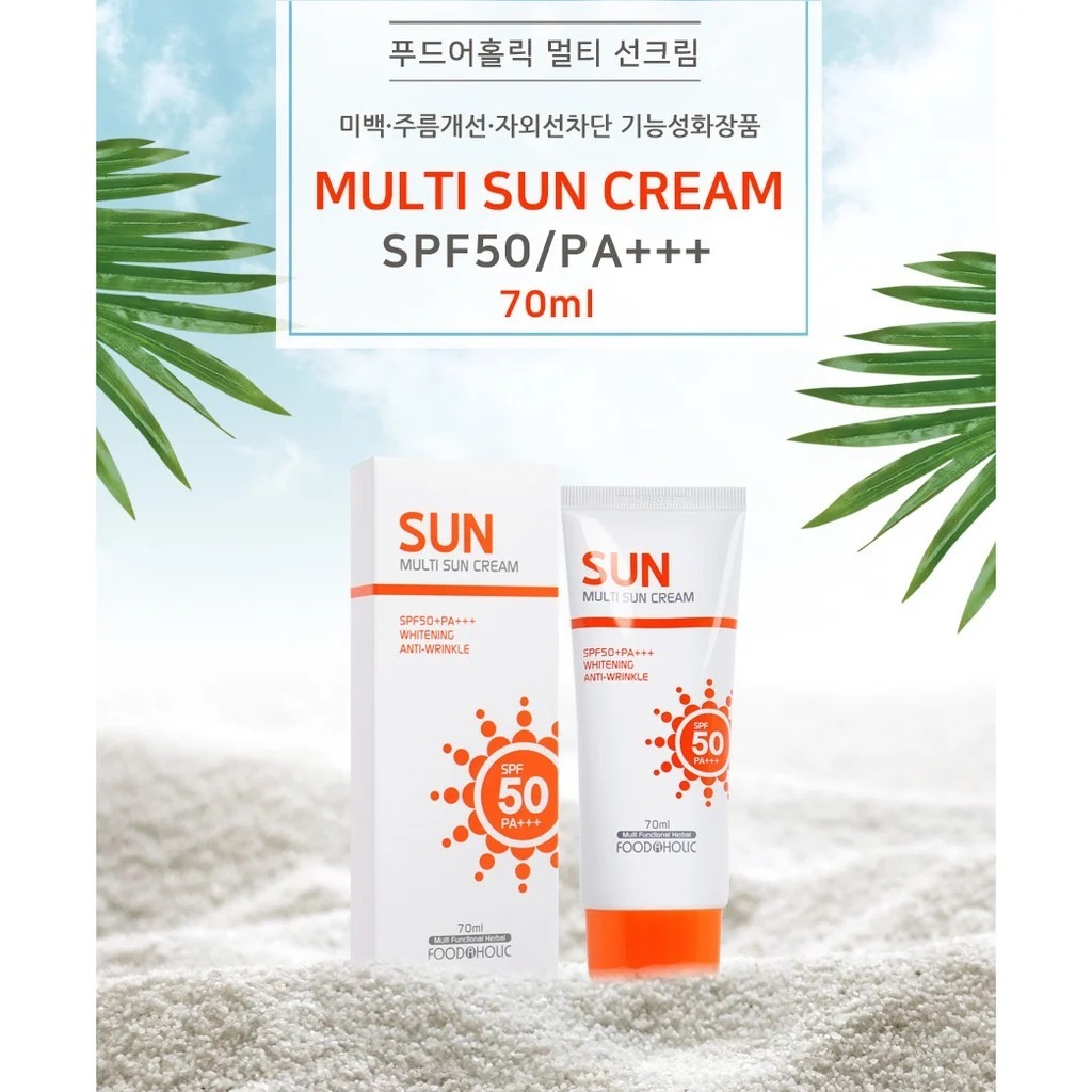 【預訂】AA0303 韓國 Foodaholic Multi Sun Cream 多效滋潤防曬霜 SPF50 + / PA +++ (70ml)