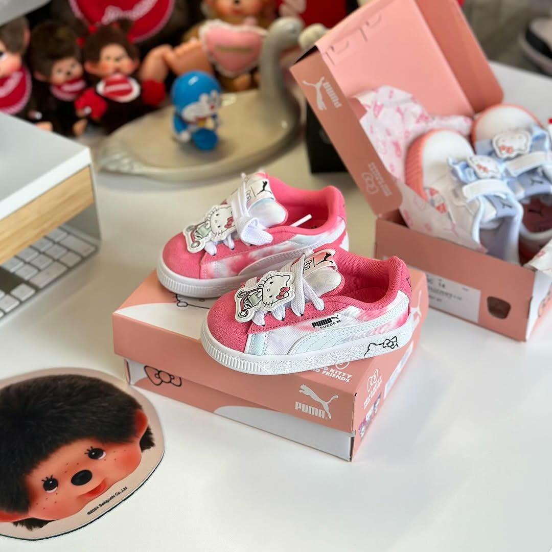 PUMA x Hello Kitty And Friends 凱蒂貓 美樂蒂 白粉 中童 童鞋