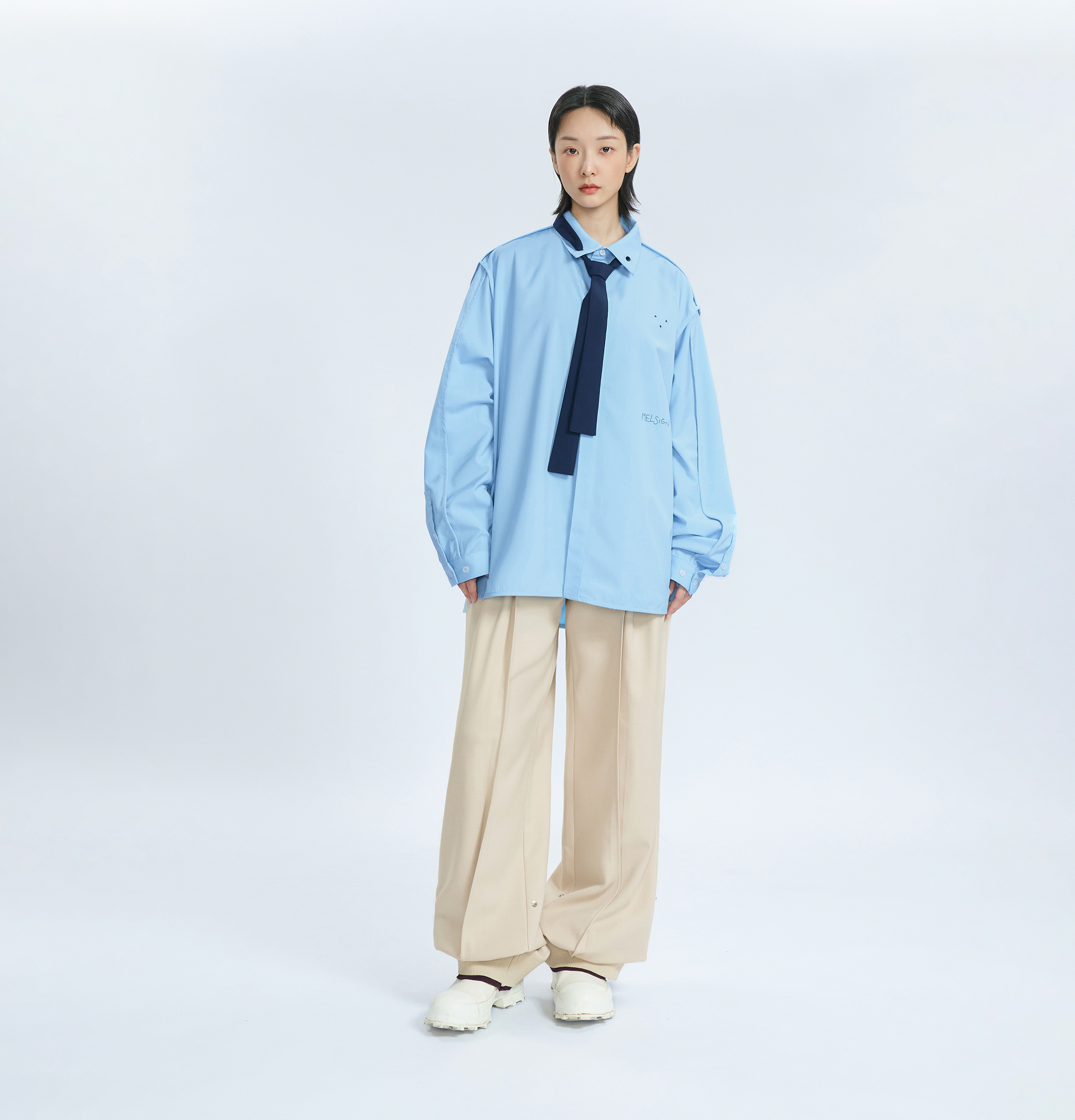 MELSIGN - Oct Double Layer Comfy Trousers - Cream