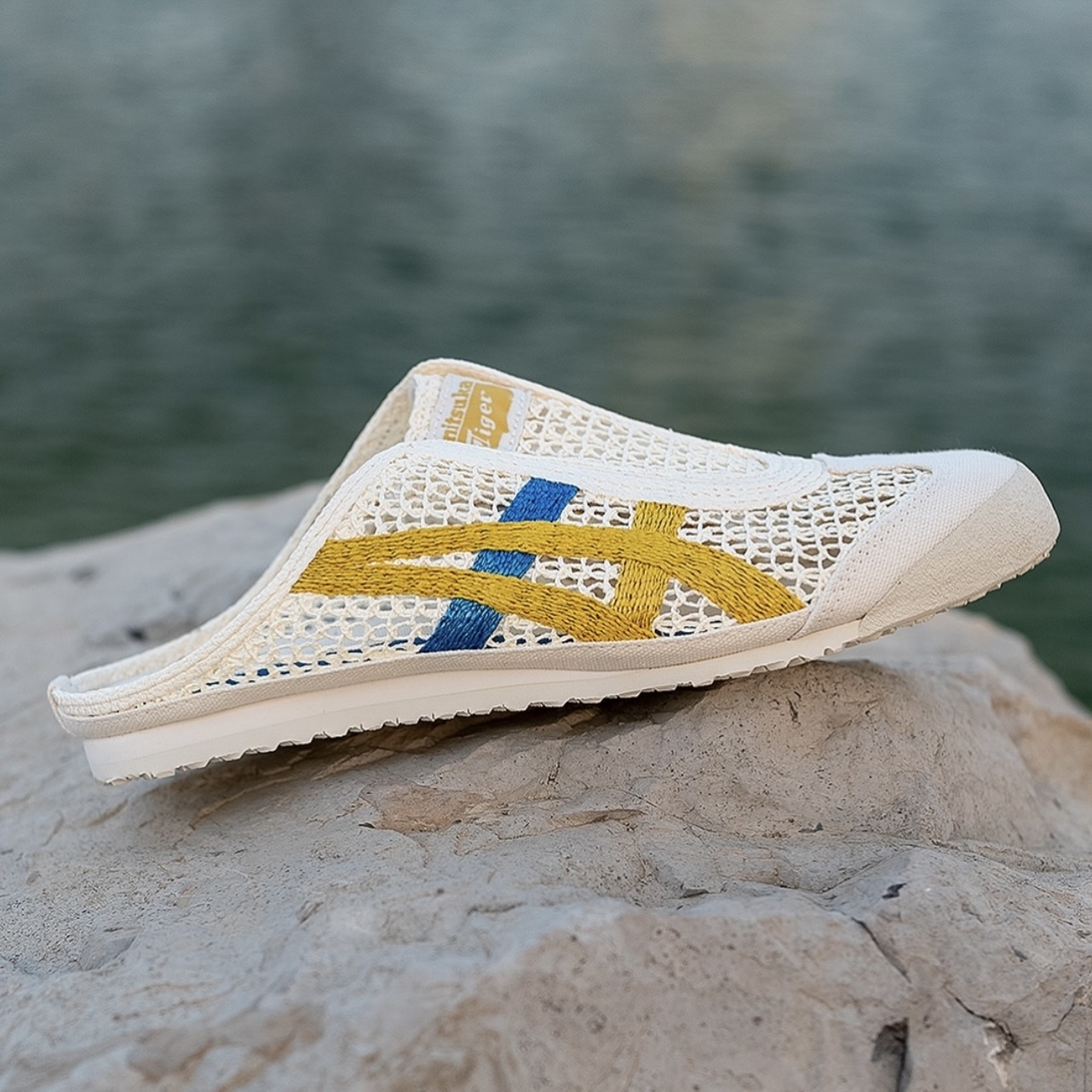 ONITSUKA TIGER MEXICO 66 SABOT 奶油黃 藍 編織拖 懶人鞋 女 鬼塚虎1183C123-104