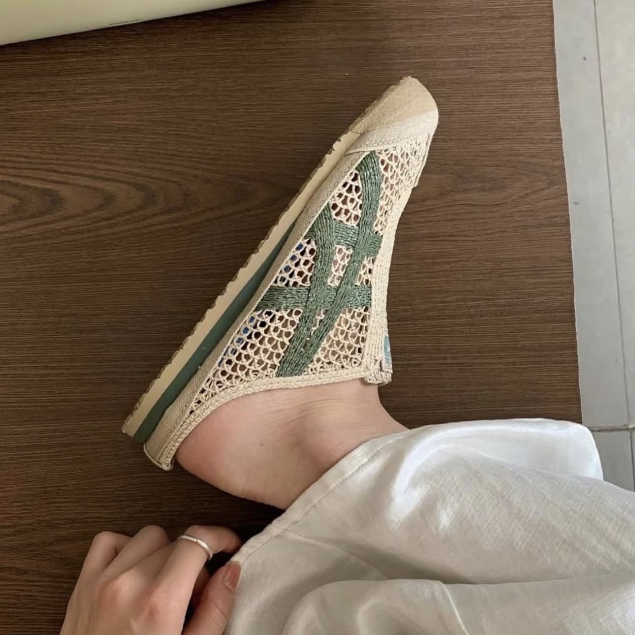 ONITSUKA TIGER MEXICO 66 SABOT 棕綠 編織鞋 懶人 女 鬼塚虎 1183C123-252