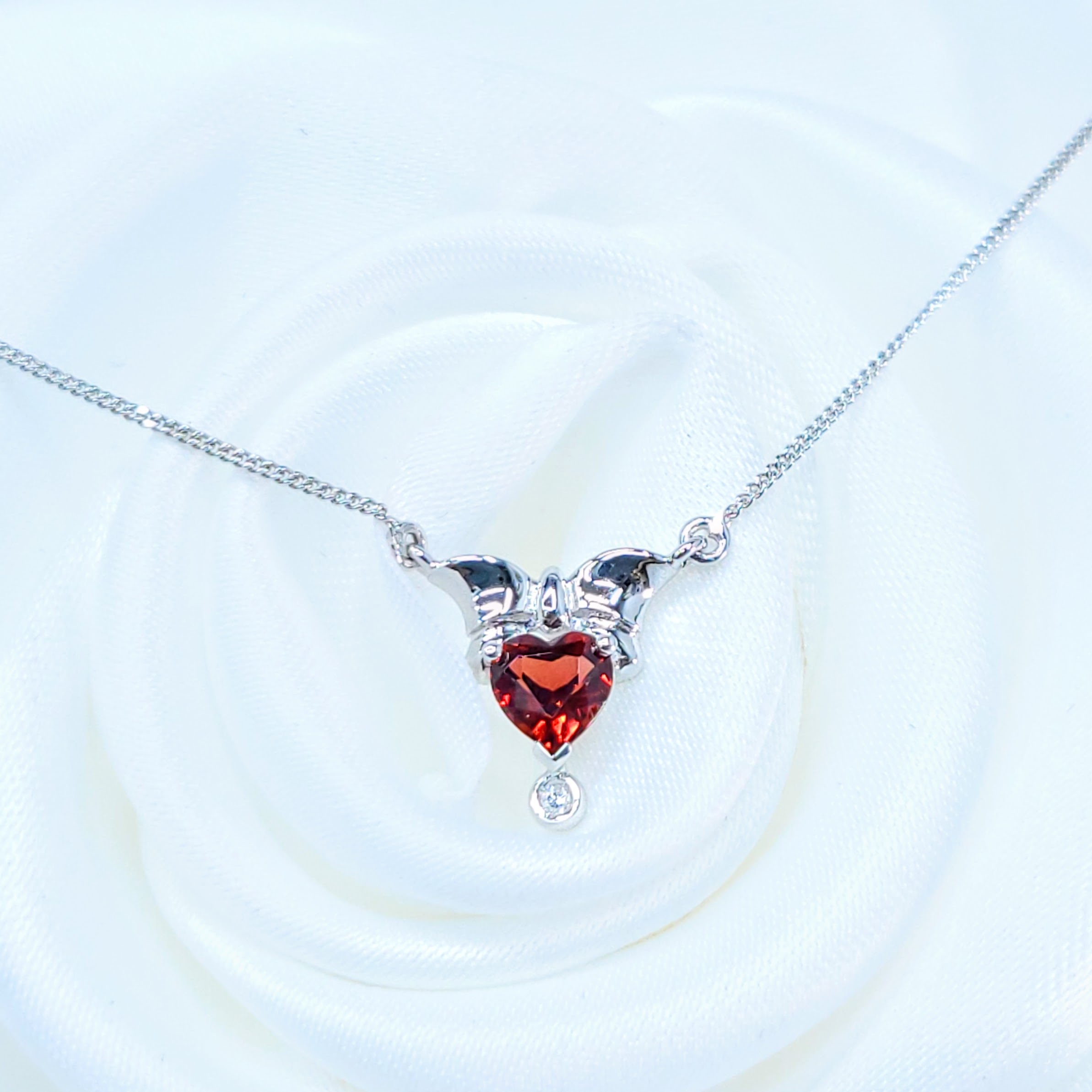 18K White Gold Granite and Diamond Necklace