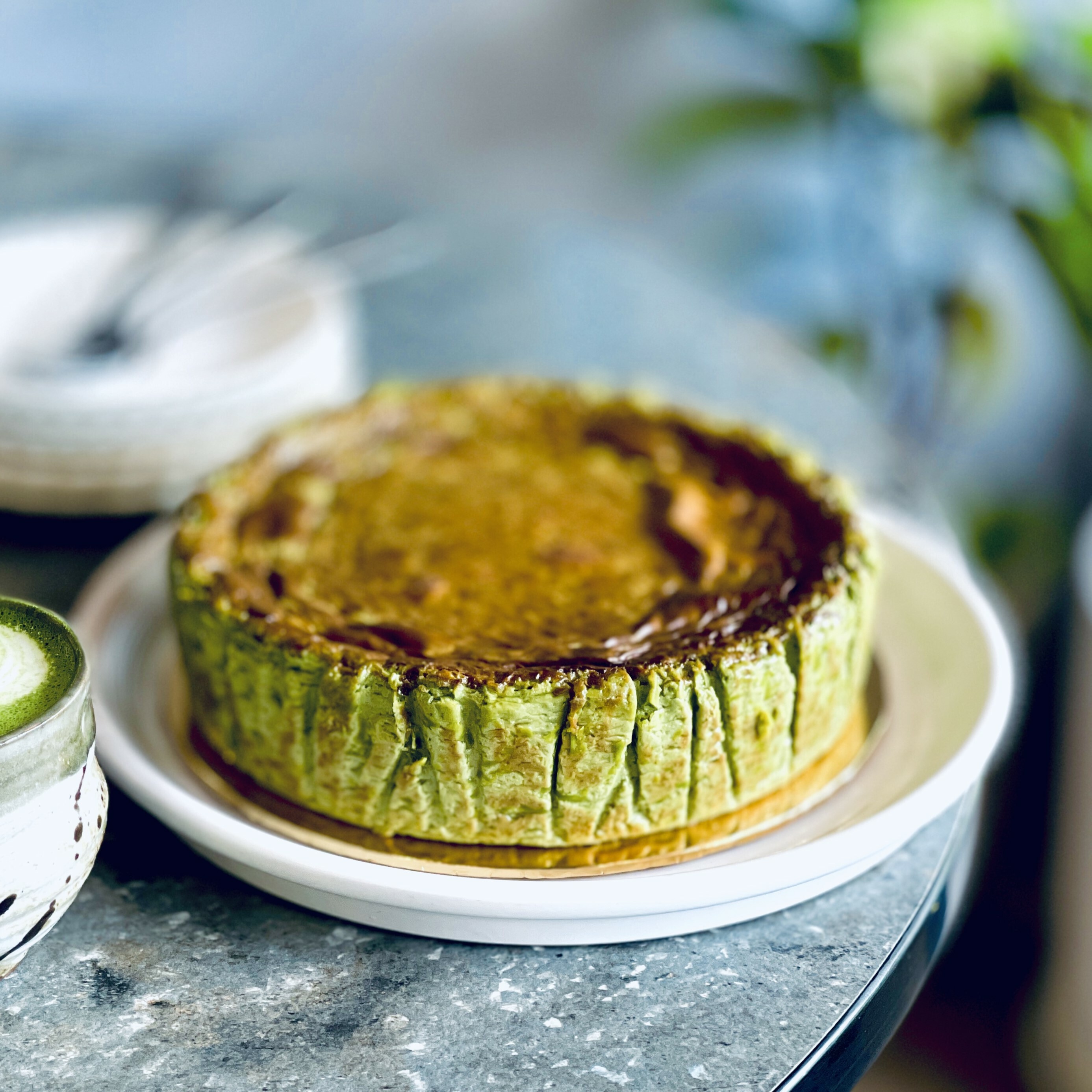 Japanese Matcha BURNT CHEESECAKE - 8" Whole Cake