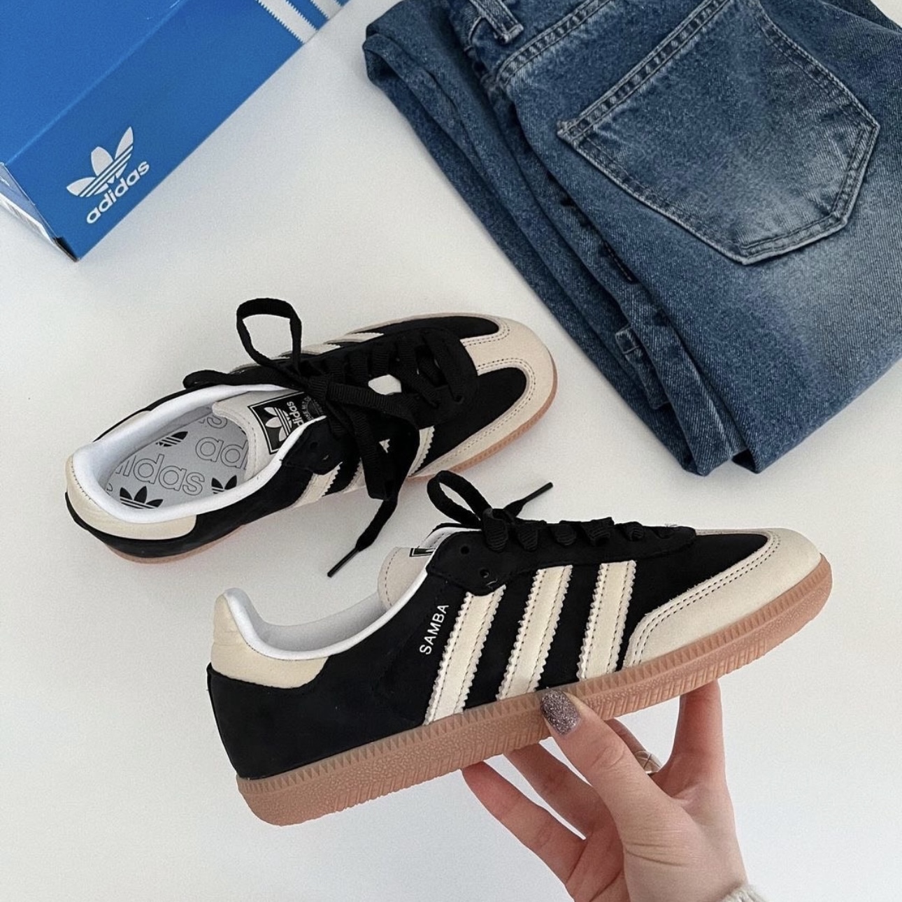 ADIDAS ORIGINALS SAMBA 黑 奶油 焦糖底 女鞋 德訓鞋 IE5836